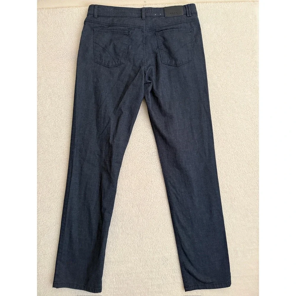 Brax Cooper Fancy Jeans Mens 35x34 Blue Dark Wash Regular Straight 83-1727/24